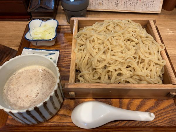 「炭火焼濃厚つけ麺　鮭　大700g 950円」@炭火焼濃厚中華そば 威風堂道の写真