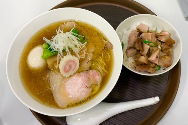 「特製深緑白出汁 & 豚丼」@中華そば 深緑の写真