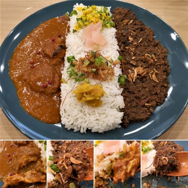 「あいがけカレーライス　1200円」@オカオカハウスの写真