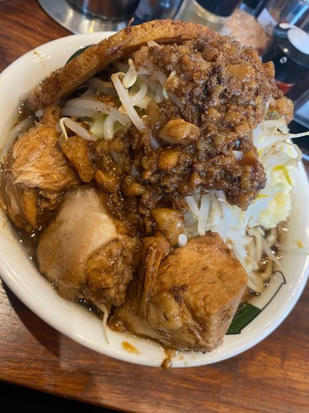 「雷そば tokyo-x豚トッピング」@雷 北松戸本店の写真