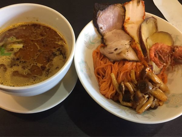 「えび麺の　カルテット　えびカレーつけめん」@ラーメン 達磨食堂の写真
