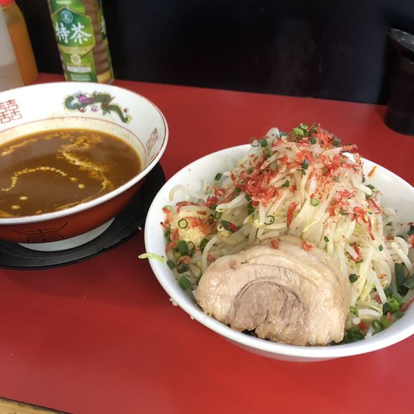 「【限定】濃厚海老つけ麺」@鷹の目 獨協大学前本店の写真