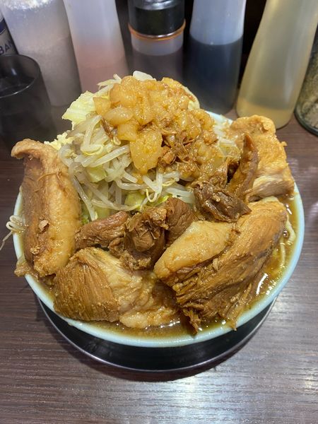 「ブタメン少なめ(中) ブタカスアブラ」@ラーメン富士丸  西早稲田店の写真
