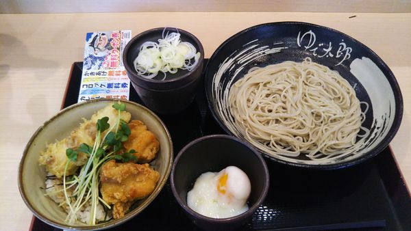 「ミニとりから丼セット、温玉(クーポン)」@ゆで太郎 かすみがうら下稲吉店の写真