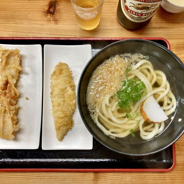 「かけうどん¥290+ちくわ天¥110+とり天¥140」@こむぎ屋の写真