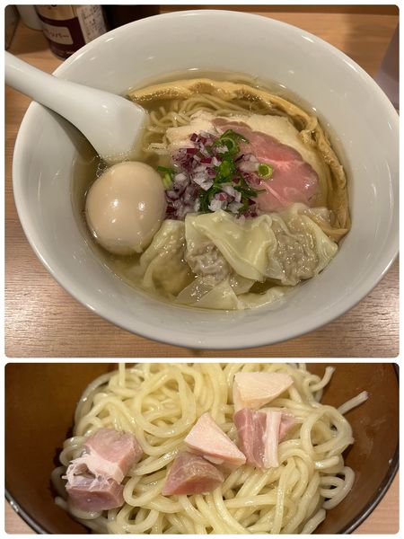 「塩ワンタン麺味玉&替玉」@らぁ麺 みうらの写真