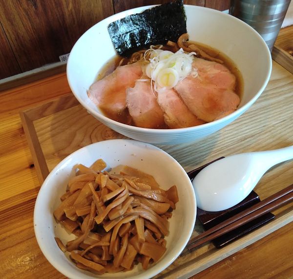 「チャーシュー中華蕎麦+メンマ」@中華蕎麦 晴天の写真