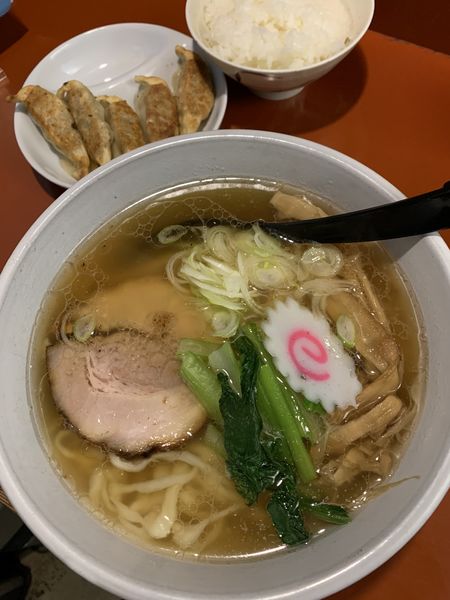 「佐野ラーメン750円 餃子＋半ライス(無料)」@佐野ラーメン ひろの写真