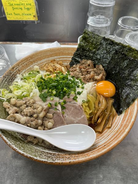 「濃厚白子まぜそば醤油」@覆麺 智の写真