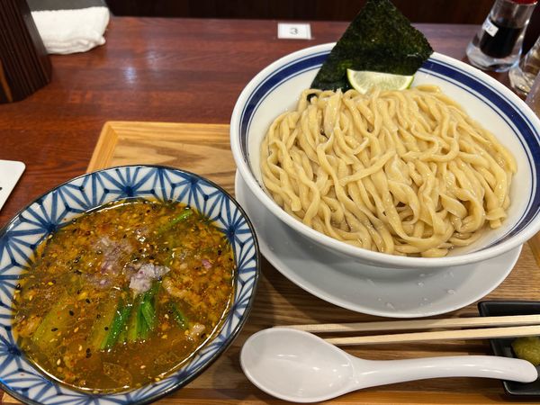 「鰹昆布水つけ麺　塩　わさび　300g」@中華そば 千乃鶏の写真