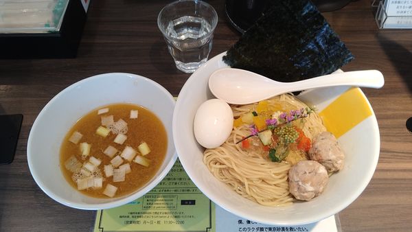 「【限定】幻の海老!獅子海老100%の昆布水つけ麺¥1200-」@塩生姜らー麺専門店MANNISHの写真