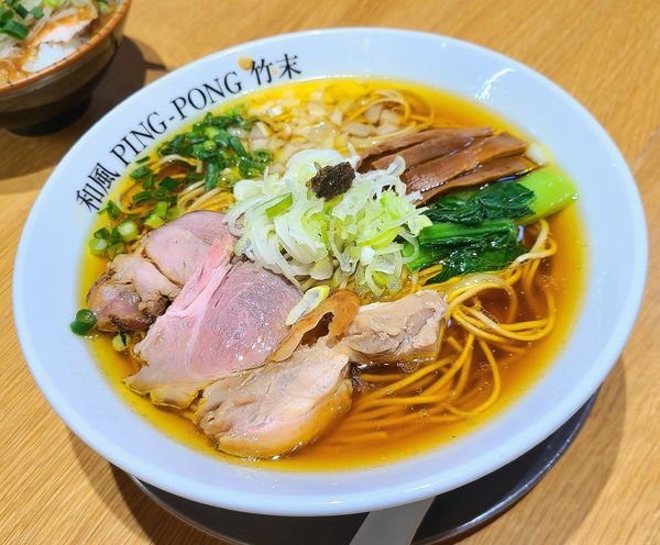 「醤油そば+大盛」@和風ピンポン竹末の写真