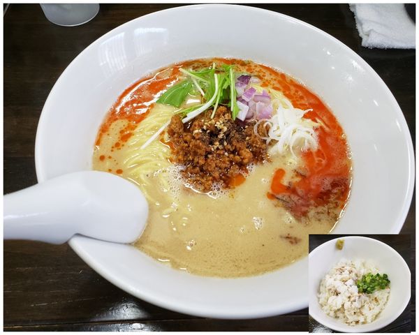 「[限定] 鯛担々麺　鯛のほぐし身ご飯」@ラーメン晃煇の写真