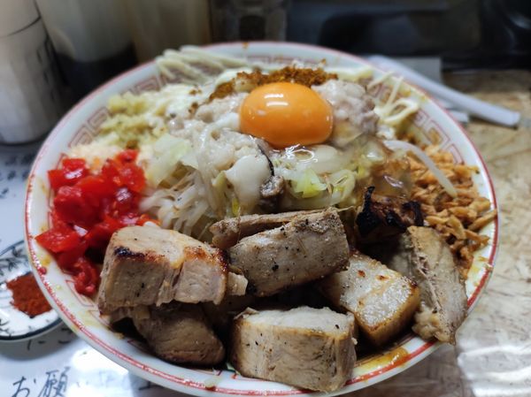 「汁なし（インドに変更、平麺らどん）」@自家製麺 まさき（非乳化） 2号店の写真