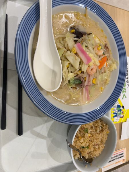 「長崎ちゃんぽん　半チャーハンセット」@長崎ちゃんぽん リンガーハット あまがさきキューズモール店の写真