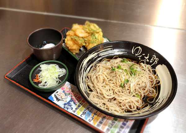 「季節のかきあげそば(680円)+温玉(クーポン)」@ゆで太郎 本所吾妻橋店の写真