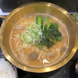 もつ鍋ら〜めんセット、季節のかきあげ、ハイボール