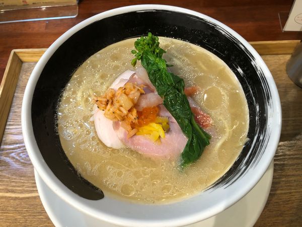 「甘海老の白味噌と酒粕そば」@麺処しろくろの写真