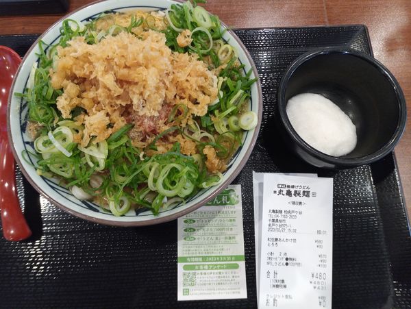 「紅生姜玉子あんかけ580円、とろろ90円」@丸亀製麺 柏名戸ヶ谷店の写真