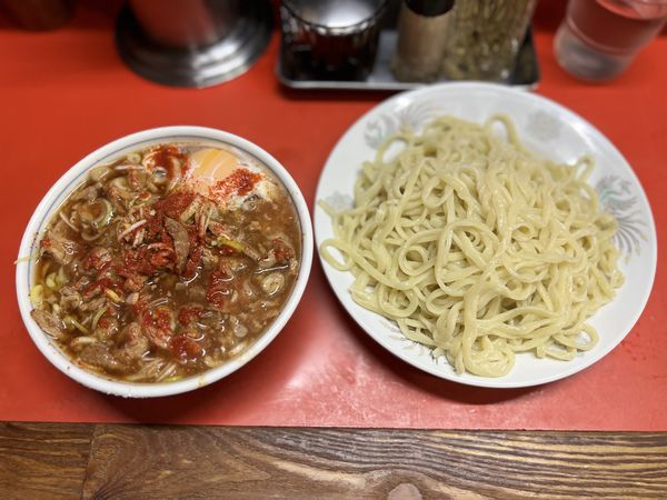 「チャーシュー.玉子つけメン(ちょい辛) 1250円」@つけめん 丸長 桜台店の写真