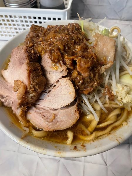 「小ラーメン（ニンニクちょっと、ヤサイ、アブラ）」@麺屋 歩夢 金沢八景店の写真