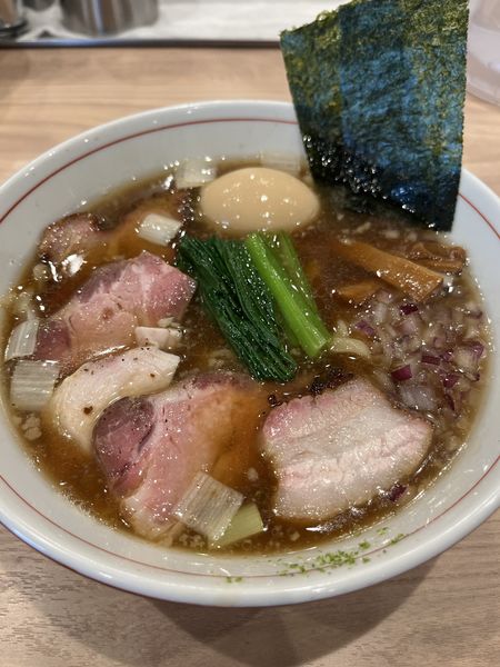 「特製手揉み中華そば（醤油）」@麺処 にし尾の写真