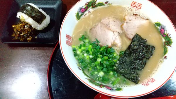 「ラーメン+おにぎり1個(¥800+80)」@ラーメン 旦過の写真