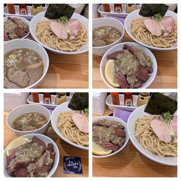 「【3周年限定】濃厚つけ麺＋ネギ塩牛タン丼」@煮干らーめん 川むらの写真