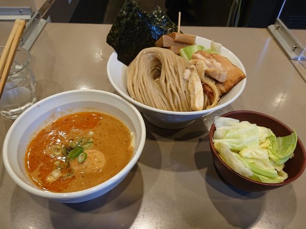 「特製海老味噌つけめん 大盛り キャベツ大盛り」@つけ麺 五ノ神製作所の写真