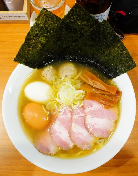 「全部のせ塩らーめん＋塩たまご＋ガハハビール」@しののめヌードルの写真