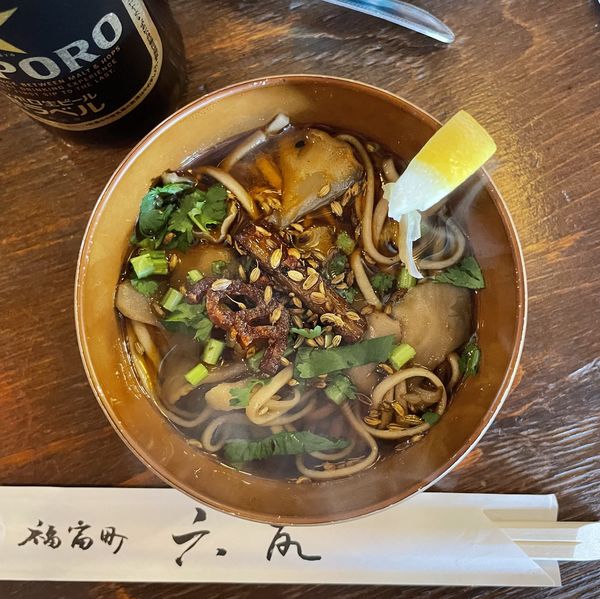 「根菜木の子スパイス蕎麦」@丸祇羅の写真