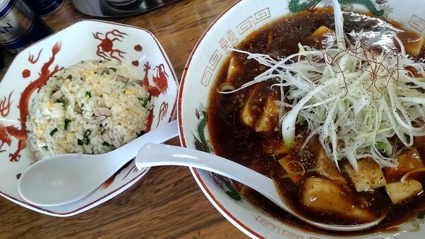 「ランチBセット(麻婆麺に変更で半チャーハン)1100円税込」@ラーメン フーマの写真