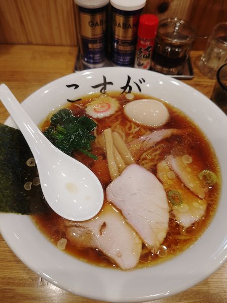 「手打中華大盛+味付玉子」@白河中華そば こすがの写真