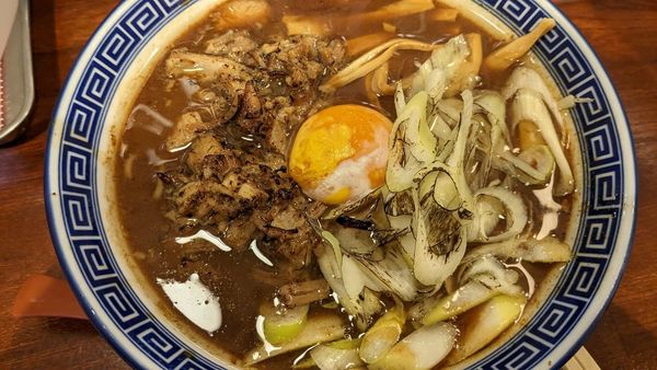 「江戸甘味噌ラーメン　中太ストレート麺」@東京らあめんタワー 芝大門本店の写真