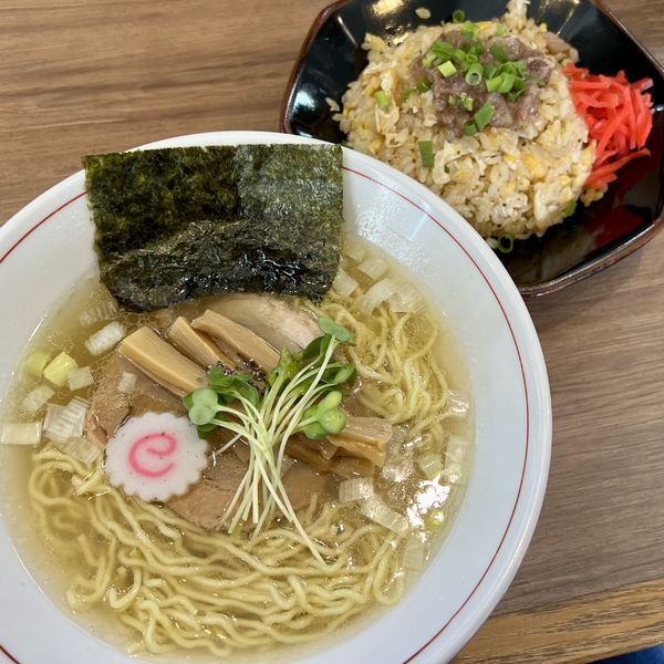 「【日替りセット】中華そば 塩＋日替り炒飯」@饗処 酒麺童子の写真