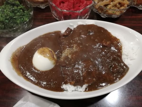 「カレー　700円　茹で卵　50円」@インデラの写真