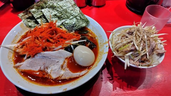 「令5·3·8地獄ラーメン＋葱チャーシュー丼900円」@横浜家系らーめん 山崎家の写真