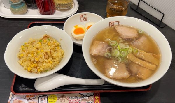 「半チャーハンセット」@喜多方ラーメン 坂内 蘇我店の写真