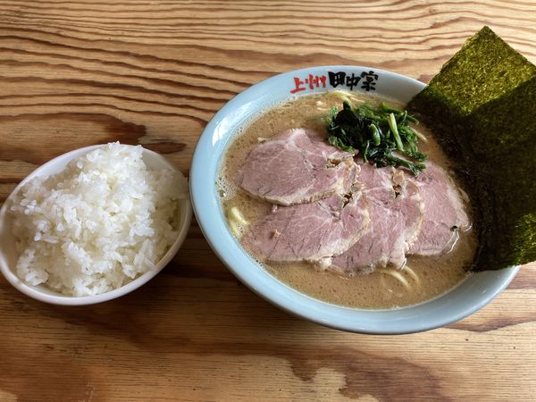 「チャーシュー麺大盛り ライス」@らーめん 田中家の写真