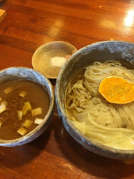 「鴨の昆布水つけ麺　900円」@豚骨らーめん れんの写真
