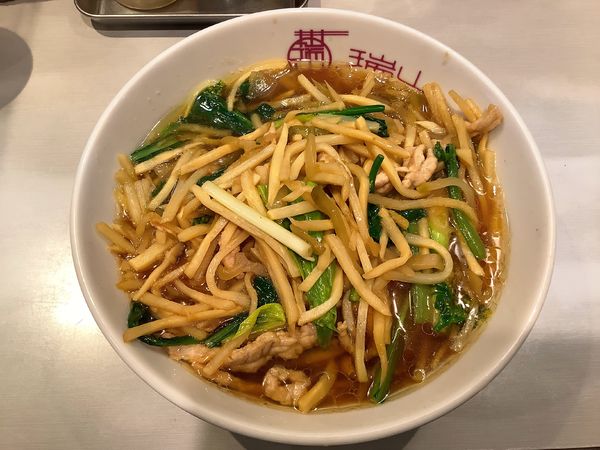「【限定】うるいと菜の花、搾菜の細切り蕎麦（搾菜肉絲湯麺）」@中華蕎麦 瑞山（ZUIZAN）の写真