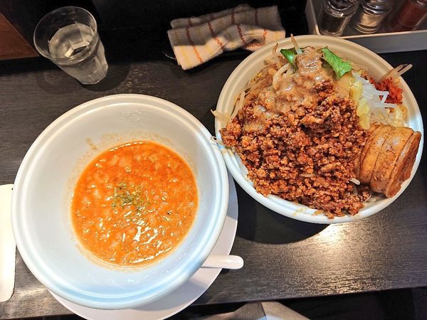 「海老みそ担々二郎系つけ麺 (ヤサイ増し)」@らーめん 三極志の写真