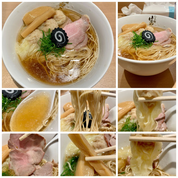 「炭火焼鯵ワンタン麺1100円」@らぁ麺 はやし田 中目黒店の写真