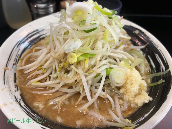 「らーめん(860円)ニンニクネギ」@豚ラーメン 蕨本店の写真