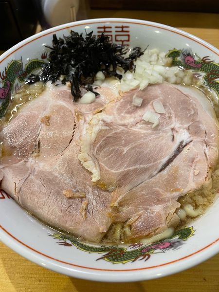 「背脂煮干中華そば(醤油) 大盛」@背脂煮干し中華そば 和市 新橋本店の写真