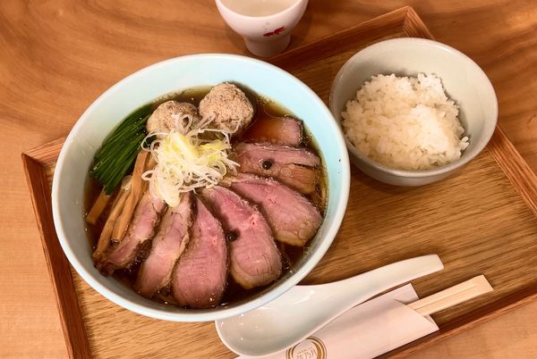 「近江鴨の肉そば & 白飯小」@自家製麺と定食 弦乃月の写真