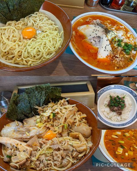 「辛味噌つけ麺＋爆盛り」@饗処 酒麺童子の写真