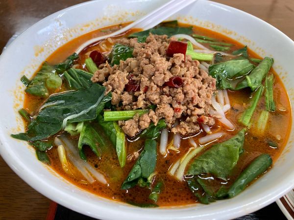 「坦々麺+唐揚げ」@台湾料理福都 勝田店の写真