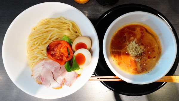 「トリュフトマトつけ麺＋味玉＋ビンビール」@つけ麺 中華そば アンタイNOODLESの写真