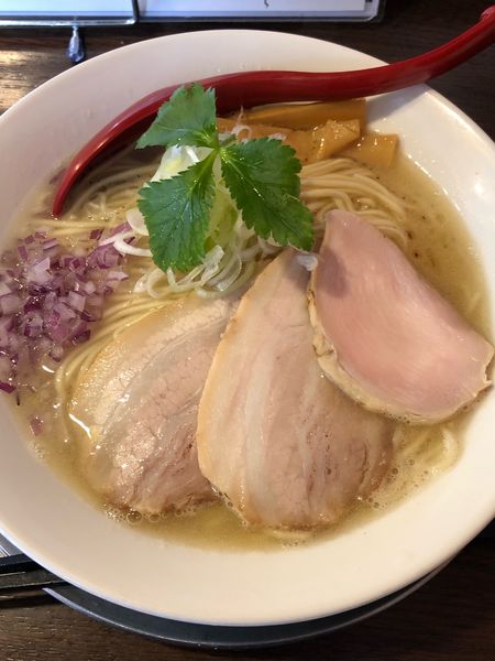 「鯛白湯そば大盛」@立ち呑み居酒屋 金町製麺の写真